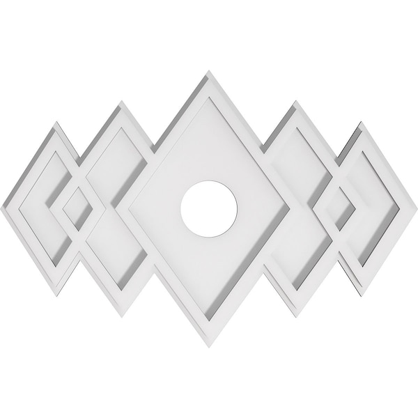 Ekena Millwork Zoe Architectural Grade PVC Ceiling Medallion, 22"W x 14 5/8"H x 3"ID x 6 3/4"C x 1"P, One-Piece CMP22X14ZE-03000 - main